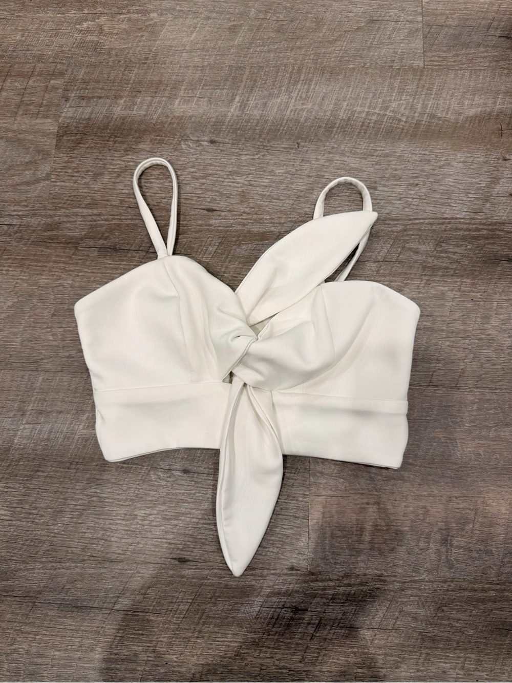 Eugenia Fernandez White Tie Front Crop Top Size S Strappy Sleeveless Chic